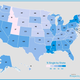 Map showing percentage single by state